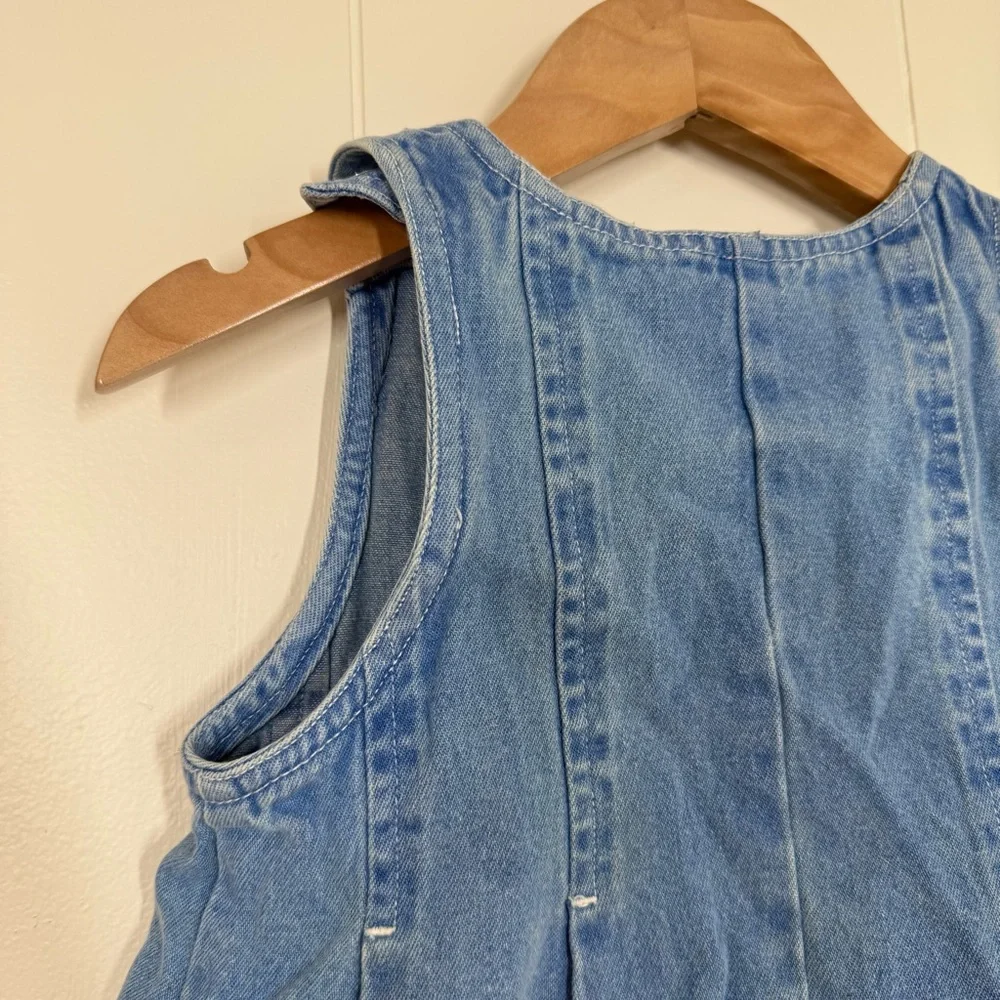 Cherokee Vintage Pleated Denim Overall Dress